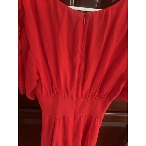 The Kooples Red Long Georgette Midi Dress Size 1 XS - Picture 7 of 8